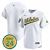 Men's Oakland Athletics Blank White 2024 Home Limited With Rickey Henderson Patch Stitched Jersey Dzhi,baseball caps,new era cap wholesale,wholesale hats
